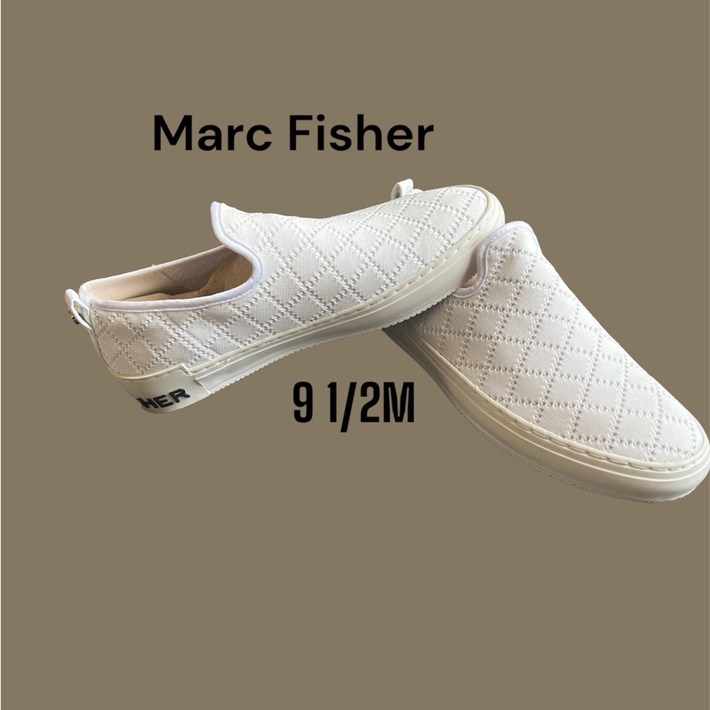 ❤️❤️ Stylish white textile Marc Fisher Deyla slip on sneakers. 9 1/2 M. NWOT ❤️